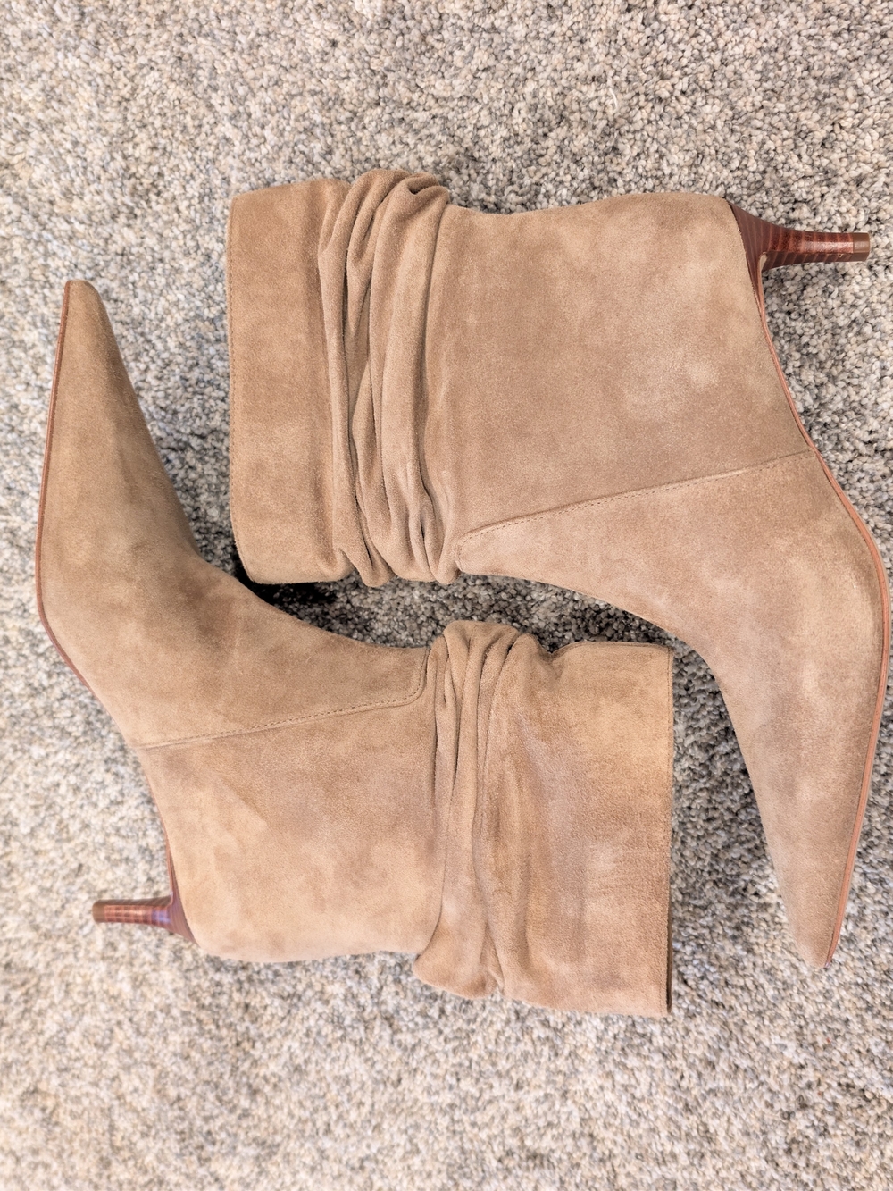 Michael Kors Dawn Suede Slouchy Ankle Booties Tan 8M Husk